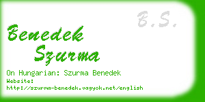 benedek szurma business card